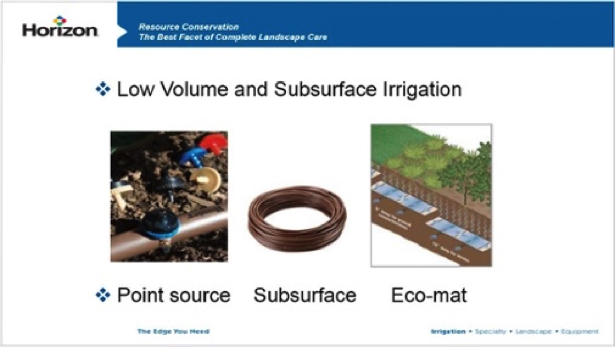low volume and subsurface irrigation